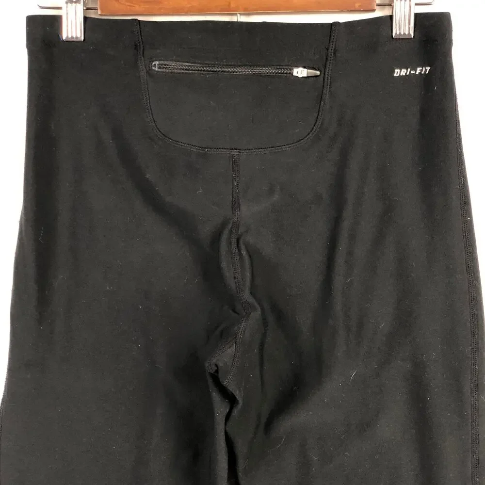 Nike Dri-FIT Filament Running Tights 332926-010 Mens XL Black Ankle Zip EUC